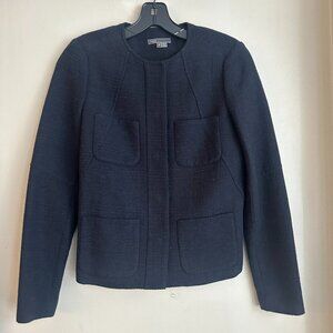 Vince round collar lined coastal blue jacket. Size 2.